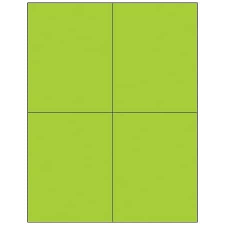 Bsc Preferred 4 1/4 x 5-1/2'' Fluorescent Green Rectangle Laser Labels, 400PK BUY00024239